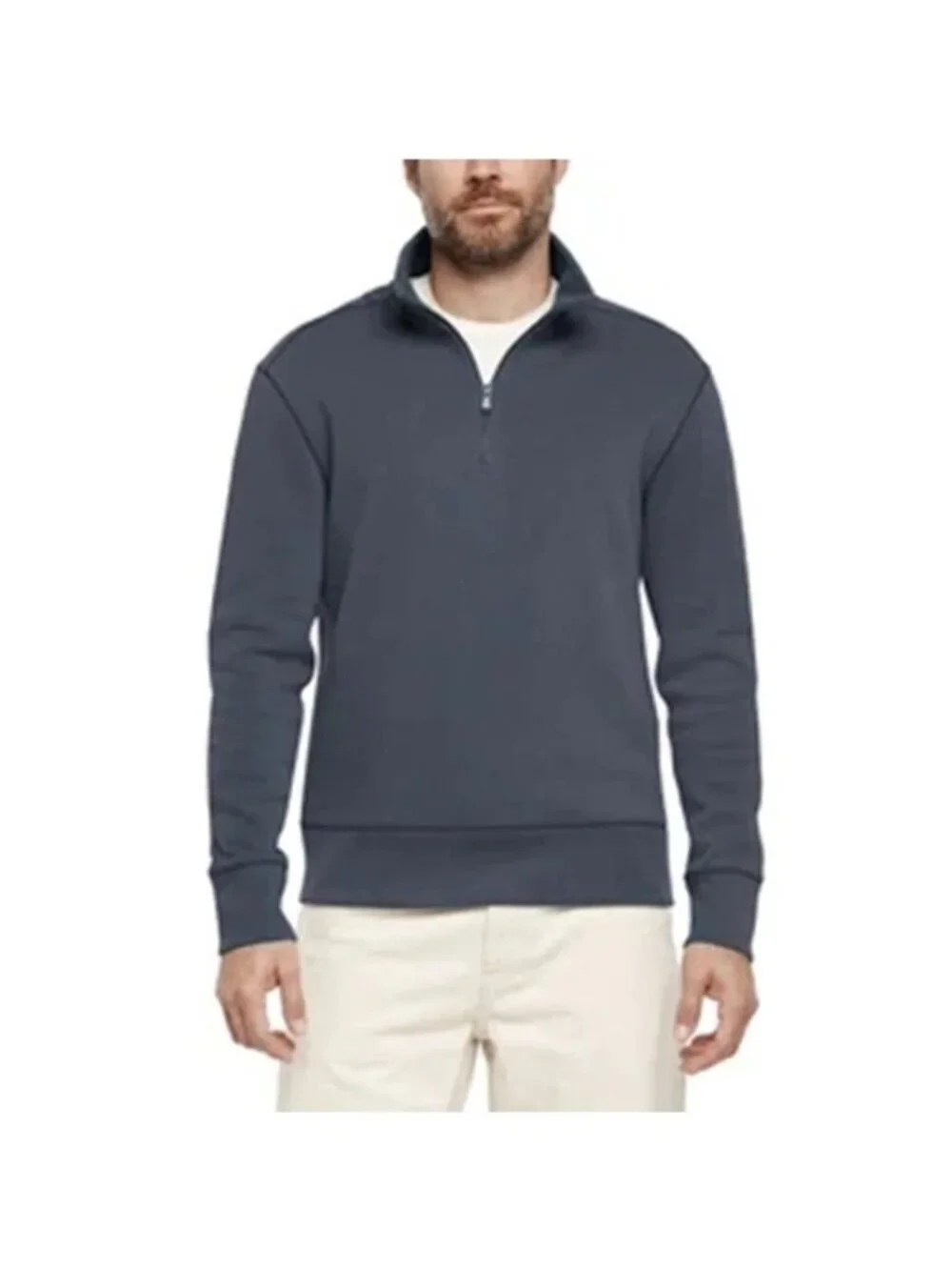 Banana Republic Men's XXL Navy Half-Zip Pullover Sweatshirt Cotton-Blend M1020